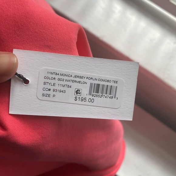 NWT MILLY
Monica pink Jersey Puff-Sleeve T-Shirt - Watermelon - Picture 6 of 7